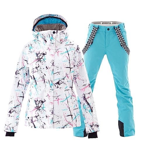 GS Women's Snowing Windproof Waterproof Insulated Ski Jacket & Pants Set