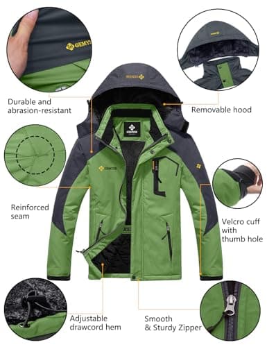 GEMYSE Men's Waterproof Ski Jacket