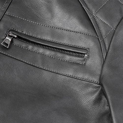 Trendy Mens Motorcycle PU Leather Stand Collar Windbreaker Jacket