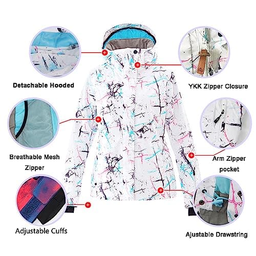 GS Women's Snowing Windproof Waterproof Insulated Ski Jacket & Pants Set