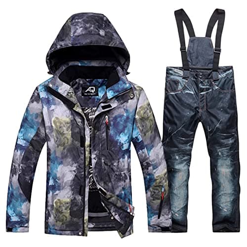 WONKA Mens Waterproof Snow Suit Ski Jacket and Pants Set