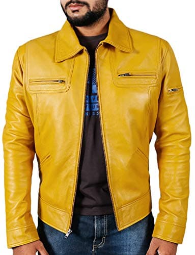 Laverapelle Men's Genuine Lambskin Leather Black Biker Jacket