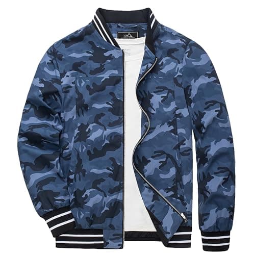 MAGCOMSEN Men's Lightweight Bomber Jacket Zip-Up Windbreaker