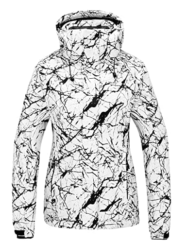 wantdo Women's Waterproof Ski Jacket Colorful Printed Warm Winter Parka