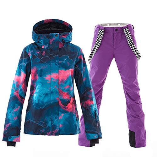 GS Women's Snowing Windproof Waterproof Insulated Ski Jacket & Pants Set