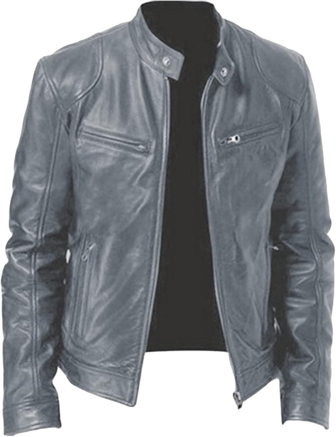 Men's Faux Leather Motorcycle Jacket