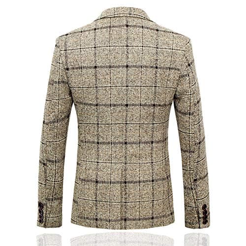 Cloudstyle Men's 3-Piece Plaid Slim Fit Wedding Suit