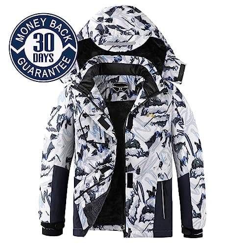 COOKFIP Kids' Waterproof Fleece Winter Snow Coat Windproof Hooded