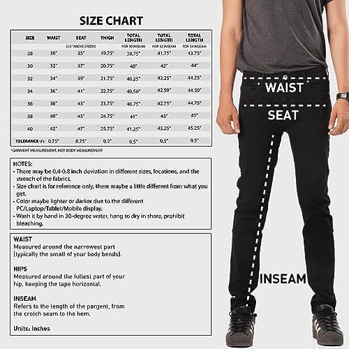 Alamo Men's Skinny Jeans - Classic Slim Fit Denim Jeans for Men