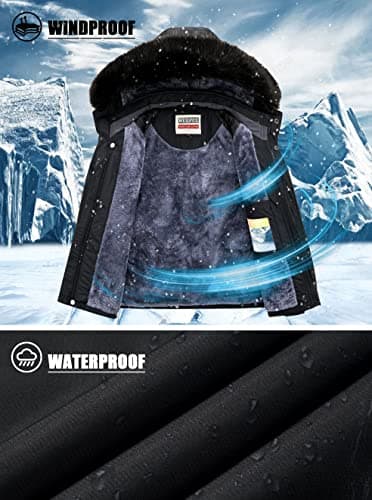 WULFUL Boy's Winter Ski Jacket with Hood