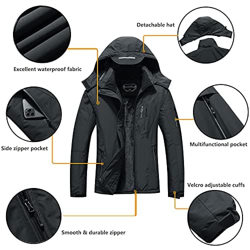 SUOKENI Women's Warm Waterproof Snow Coat with Hood Ski Jacket