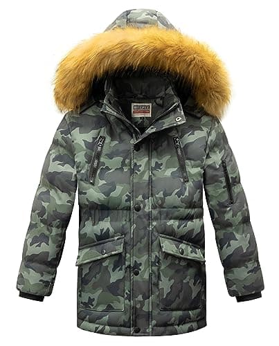 Boys' Winter Coat with Hood and Fleece Lining