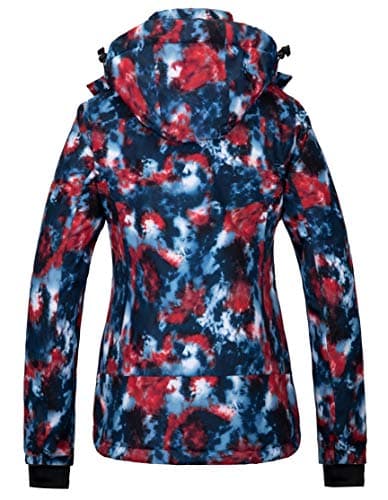 wantdo Women's Waterproof Ski Jacket Colorful Printed Warm Winter Parka
