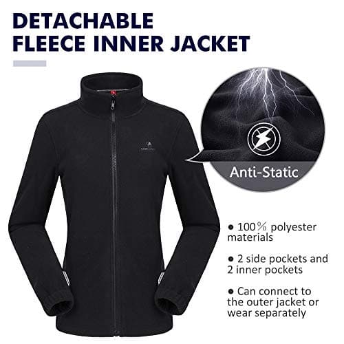 CAMEL CROWN Women's Waterproof 3-in-1 Ski Jacket Fleece Inner Winter Coat
