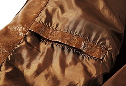 WULFUL Men's Lightweight Stand Collar Faux Leather Motorcycle Jacket