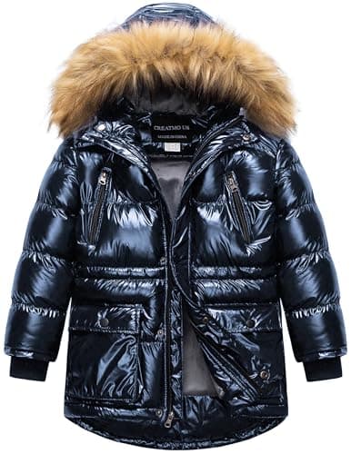 Creatmo US Boy's Winter Water Resistant Hooded Puffer Jacket