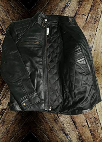 Artistry Leather Mens Genuine Black Biker Jacket | Vintage Brown Distressed