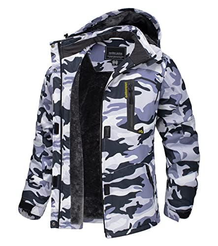 TACVASEN Women's Winter Waterproof Ski Jacket with Hood and Fleece Liner