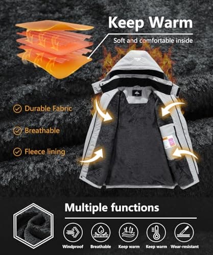 MAOYSSEN Men's Waterproof Winter Ski Jacket for Hiking and Snowboarding
