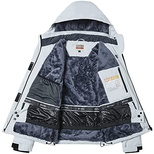 Women's Waterproof Snow Ski Jacket with Detachable Hood