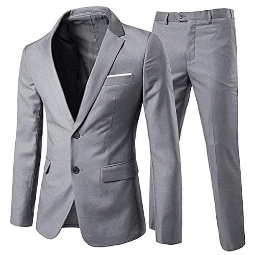 Cloudstyle Men's Slim Fit 2 Piece 2 Button Dress Suit Blazer & Pants Set