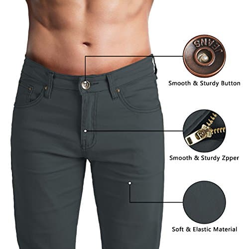 WULFUL Men's Slim Fit Skinny Stretch Denim Pants