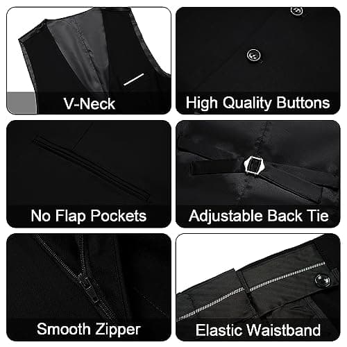 MAGE MALE Men's 3-Piece Slim Fit Suit Set: Elegant Blazer, Vest, and Pants