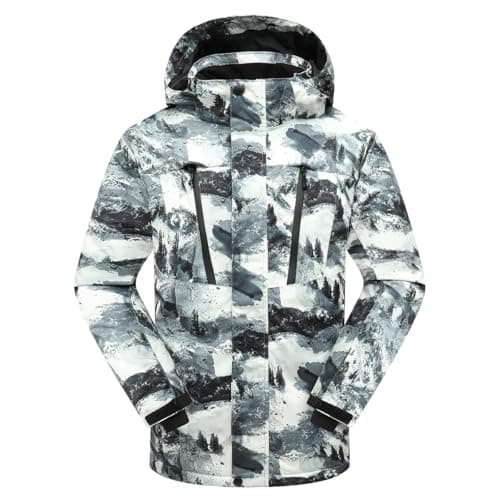 PHIBEE Men's Waterproof Winter Ski Coat Windproof Hooded Jacket