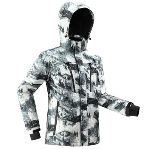 PHIBEE Men's Waterproof Winter Ski Coat Windproof Hooded Jacket