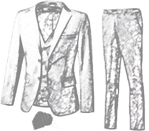 Mrbuerly Men's Slim Fit 3-Piece Suit for Groomsmen with Tie and Pants XS/36-30