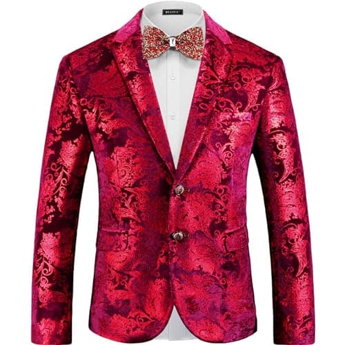 Stylish Men's Floral Suit Jacket for Dinner Party, Prom, and Wedding Tuxedo