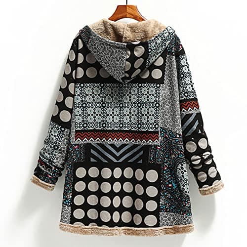 Fartey Sherpa Lined Thick Winter Jacket for Women Warm Hooded Coat