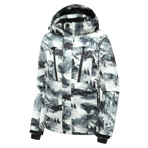 PHIBEE Men's Waterproof Winter Ski Coat Windproof Hooded Jacket
