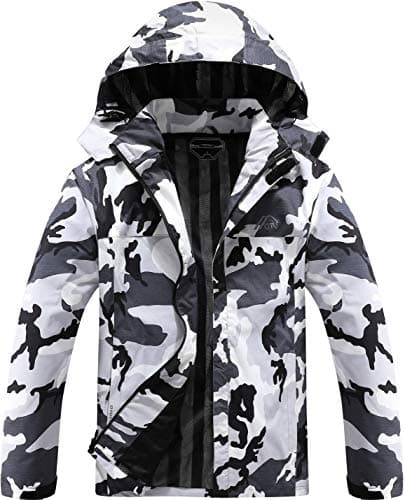 OTU Men's Lightweight Waterproof Hooded Rain Jacket for Hiking Travel