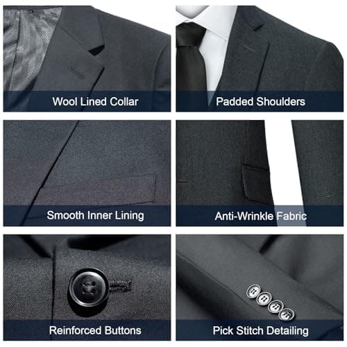 Men's 3 Piece Slim Fit Suit with Jacket, Vest, Pants, and Tie