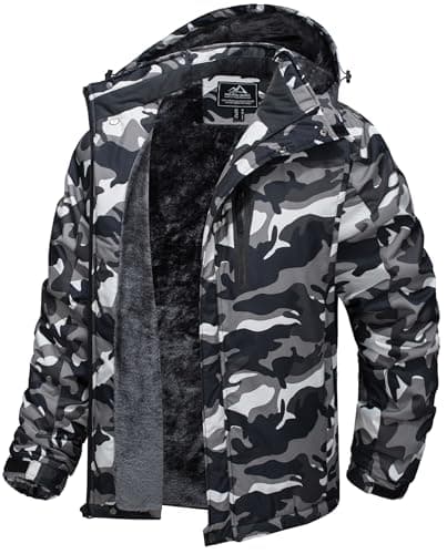 TACVASEN Men's Winter Warm Ski Snowboard Fleece Jacket Windproof Hooded