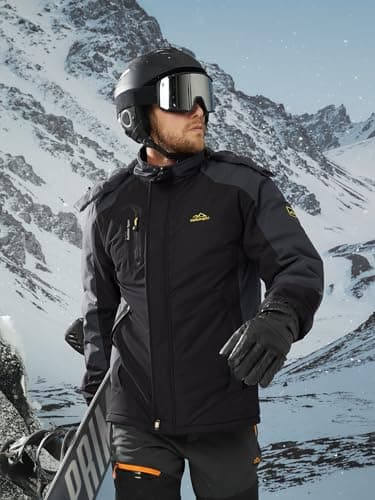 TACVASEN Men's Winter Water-Resistant Fleece Snow Ski Military Tactical Parka Jacket Raincoat