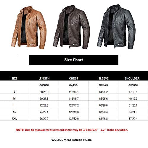 WULFUL Men's Vintage Leather Motorcycle Jacket