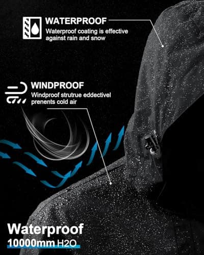 BEFAMALI Men's Waterproof 3-in-1 Ski Jacket with Hood