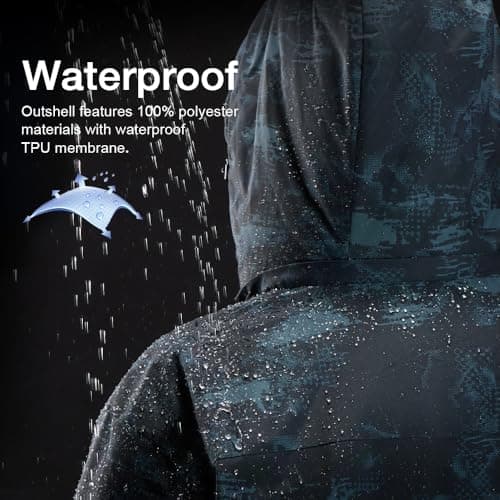 CAMEL CROWN Men's Winter Waterproof Ski Jacket with Fleece Lining