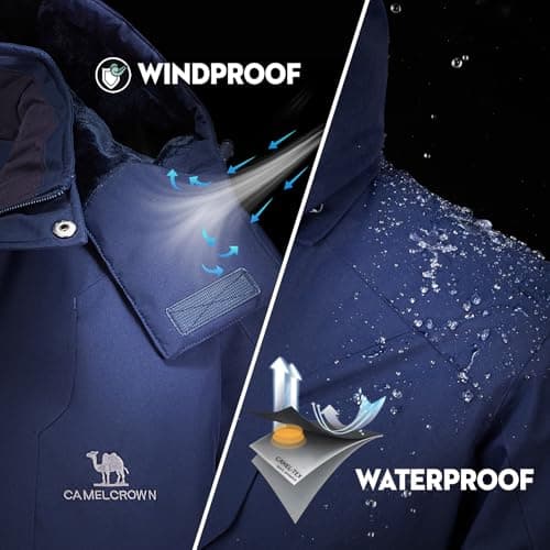 CAMEL CROWN Men's Winter Waterproof Ski Jacket