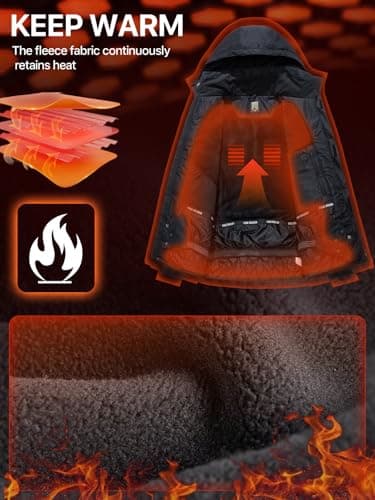 FREE SOLDIER Men's Waterproof Winter Ski Jacket with Hood and Fleece Lining