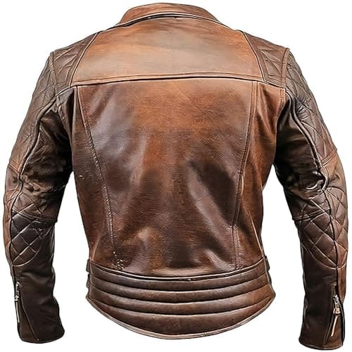 Classic Lambskin Men’s Leather Biker Jacket - Cafe Racer Style
