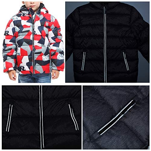 Rokka&Rolla Boys' Heavyweight Fleece Lined Puffer Jacket Winter Warmth