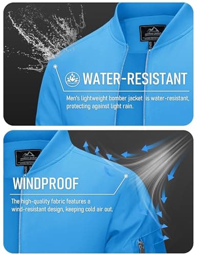 MAGCOMSEN Men's Lightweight Casual Windbreaker Jacket with 5 Pockets