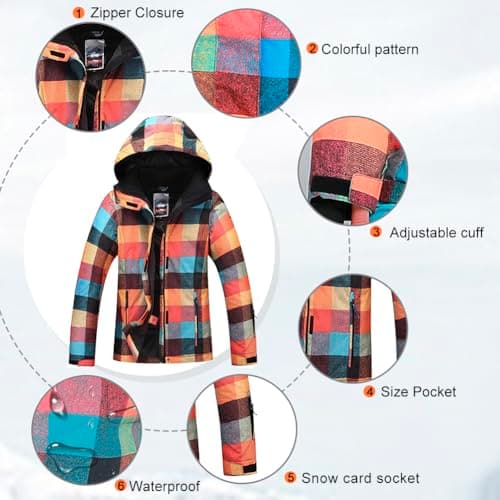 HOTIAN Women's Windproof Snow Jacket & Pants Set