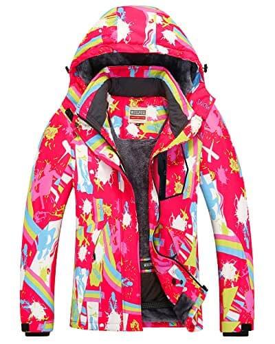Women's Waterproof Winter Ski Jacket with Detachable Hood