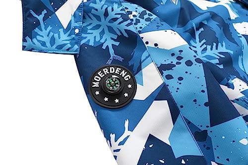MOERDENG Kids' Waterproof Fleece Snowboarding Jacket with Detachable Hood