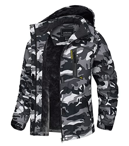 TACVASEN Women's Winter Waterproof Ski Jacket with Hood and Fleece Liner