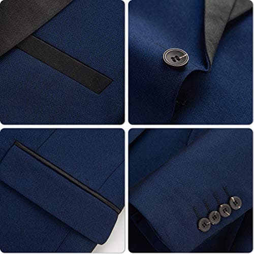 MY'S Mens Winter Slim Fit Tuxedo Suit Shawl Lapel 3-Piece Set